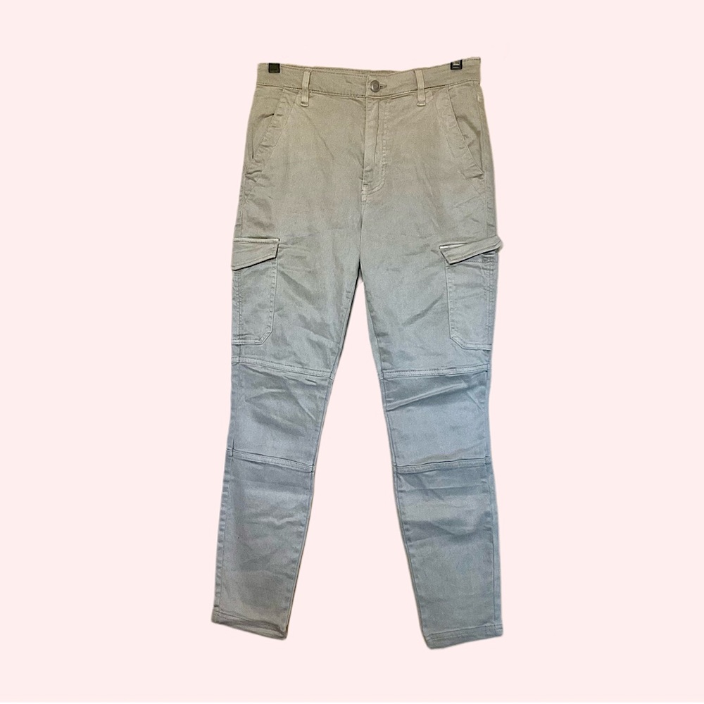 H&M khaki grey skinny jeans with cargo pockets